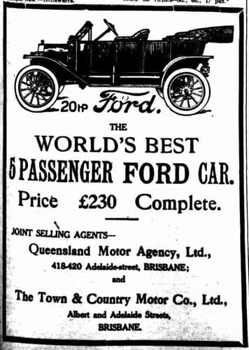 1913 advertisement for Ford cars