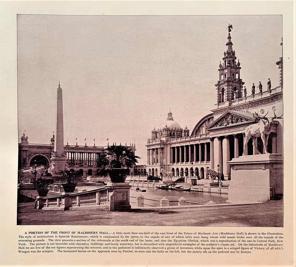 Portion of the front of Machinery Hall - Chicago World's Fair 1893