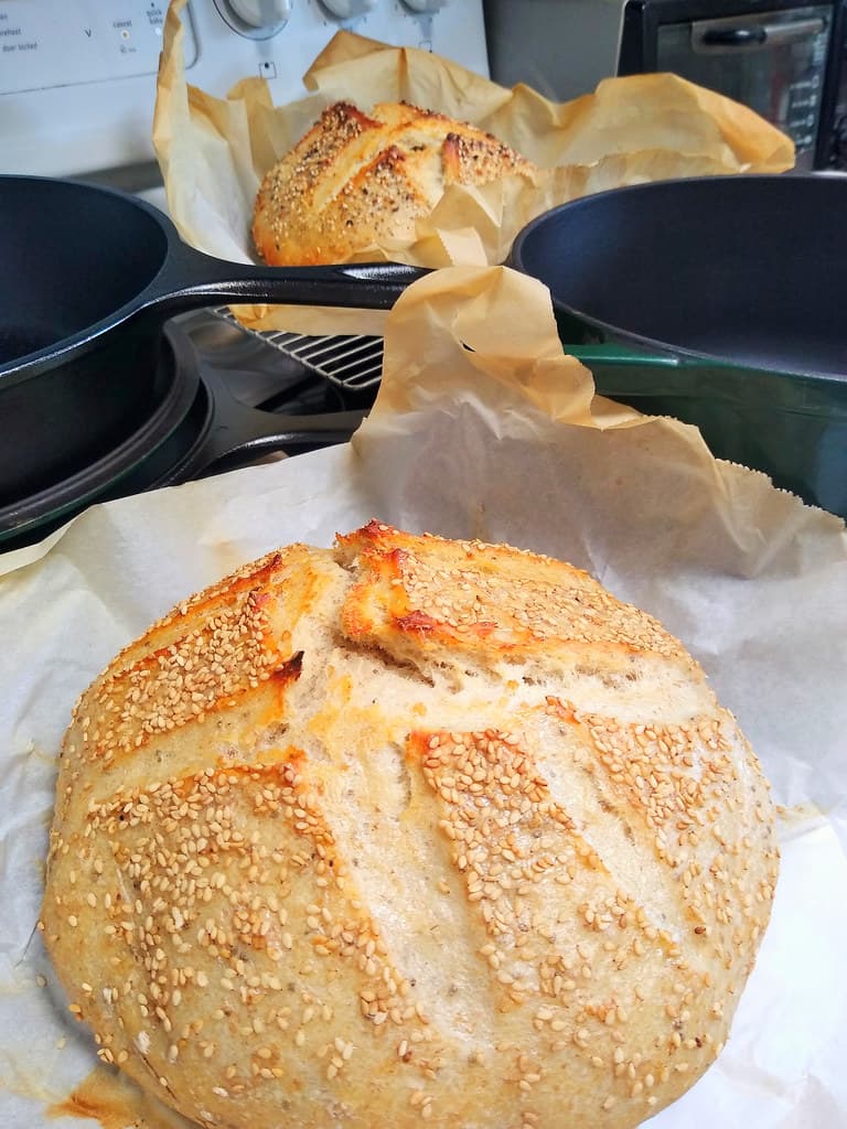 Sourdough bread fresh from the oven