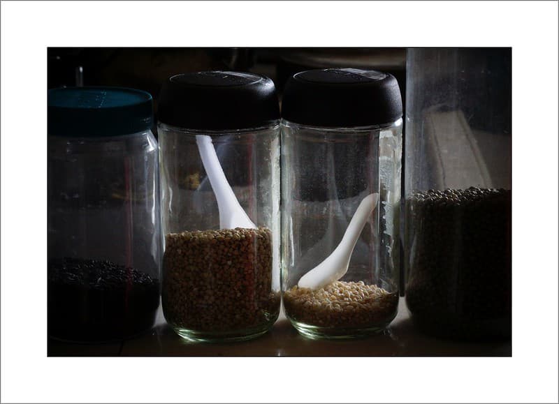 Old dried food containers