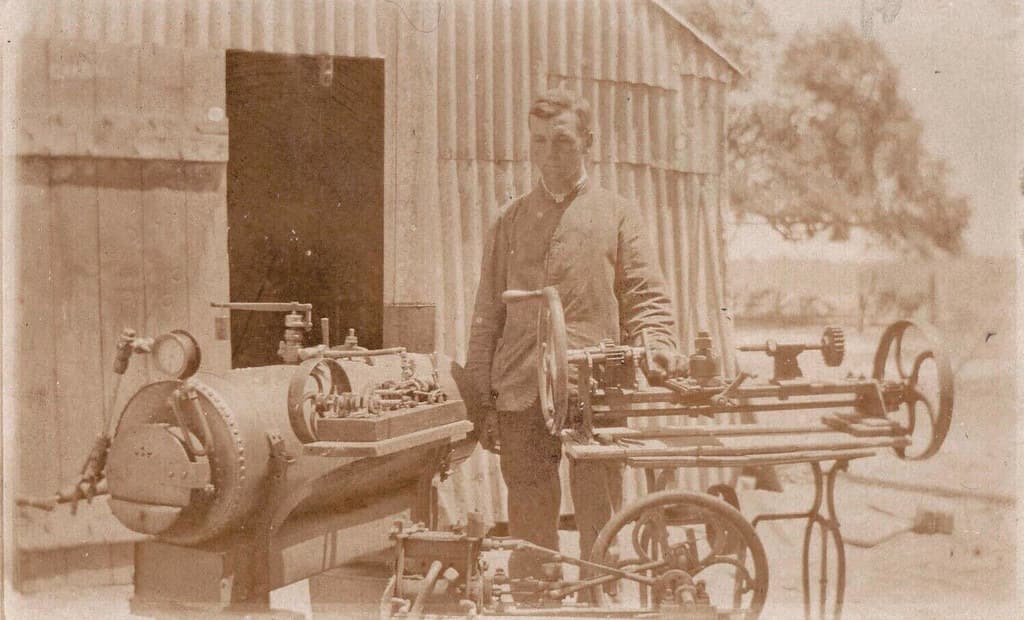 A man and his machinery somewhere in Australia - early 1900s