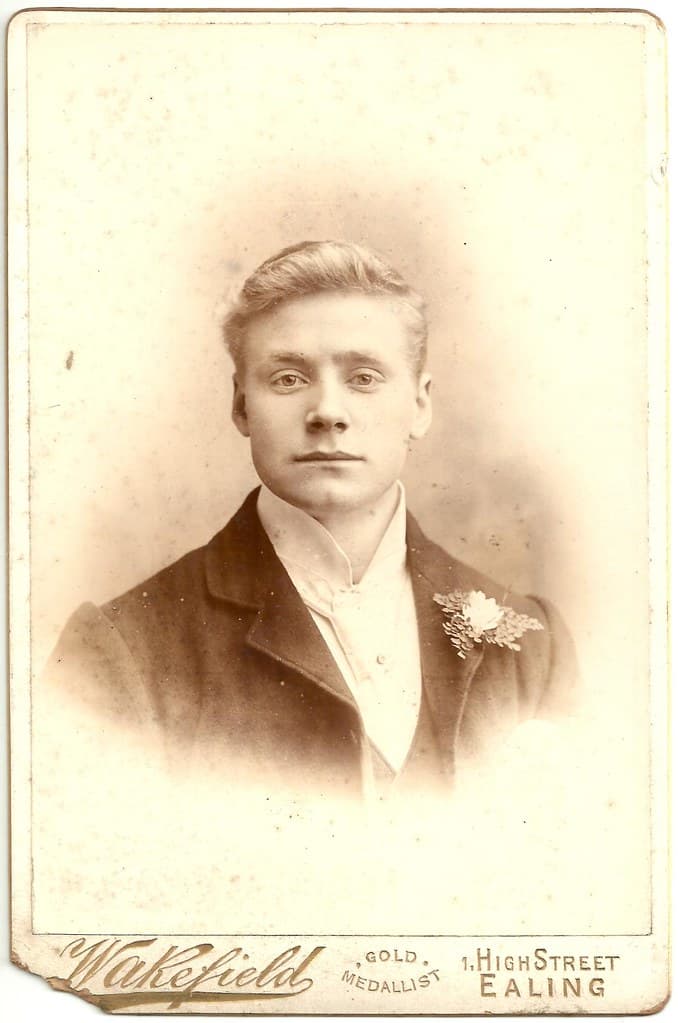 Portrait of young man by Wakefield, Ealing, early 1900s cabinet card