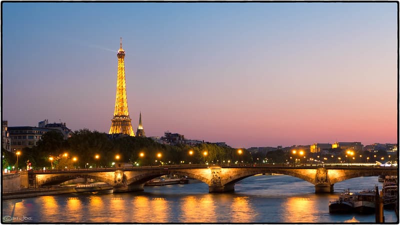 Eiffel Tower sunset, Paris