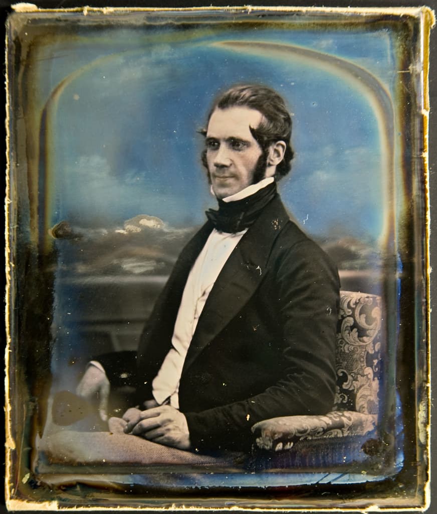 Daguerreotype portrait of a man dated 1 September 1849