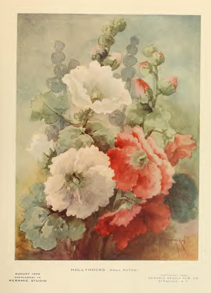 1908 Hollyhocks Keramic Studio