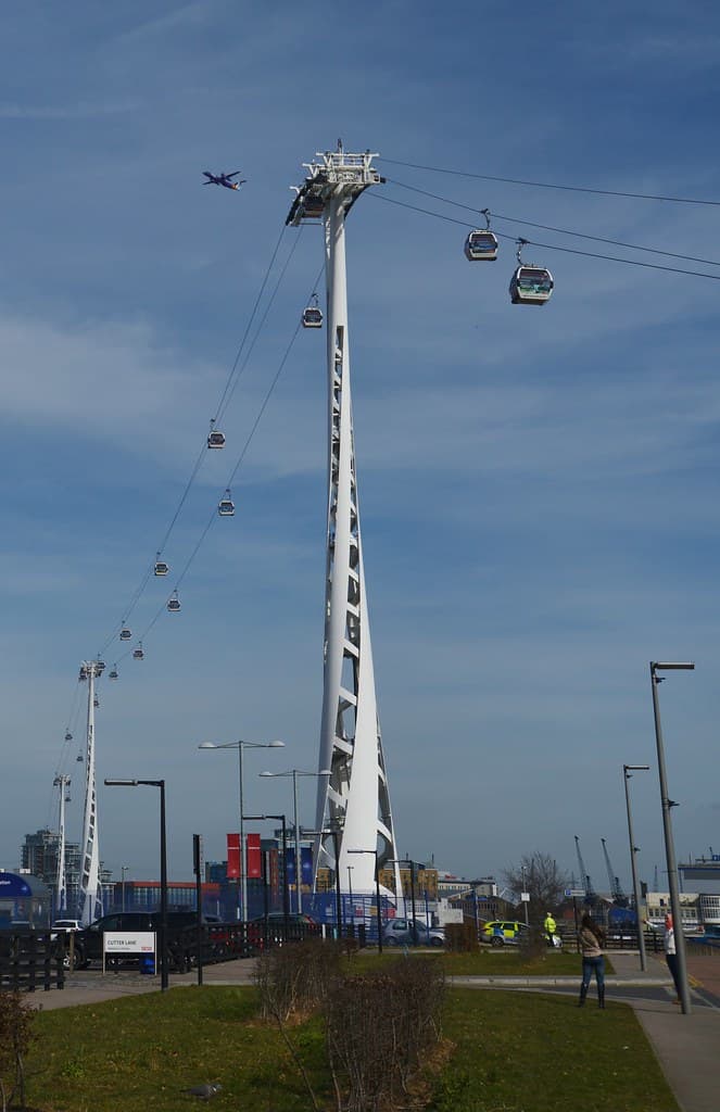 Emirtes Air Line Thames Cable Crossing, Greenwich Peninsula, London