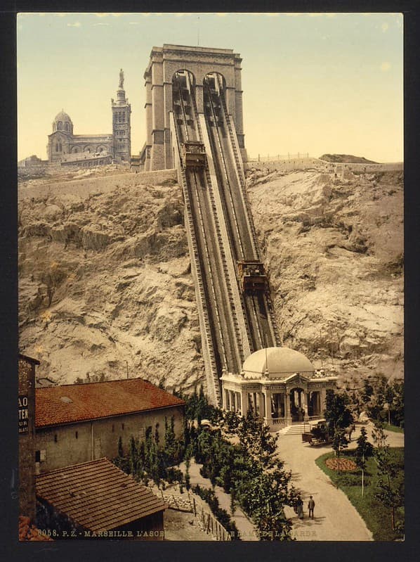 Cable railway, Marseilles, France.