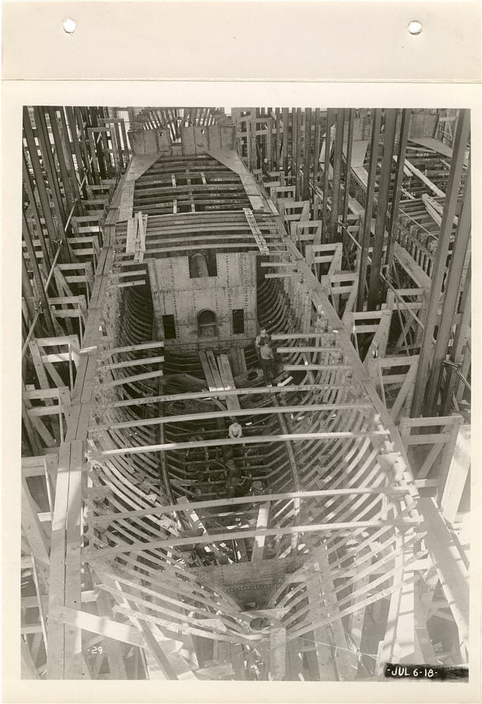 Boat No. 2 - inside berth showing all framing July 6th - 'Mantoue'
