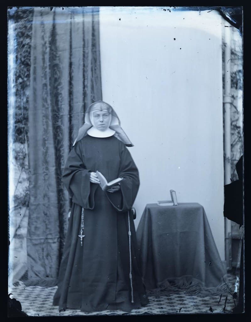 Convent, glass, negative