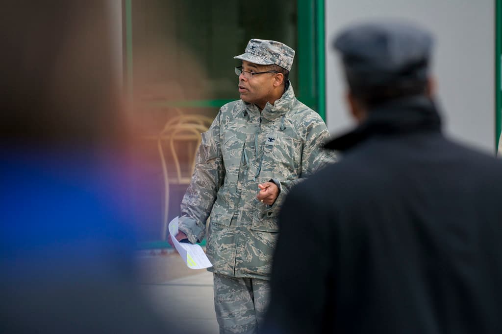 Army Reserve troops retire flag at Argonne National Laboratory