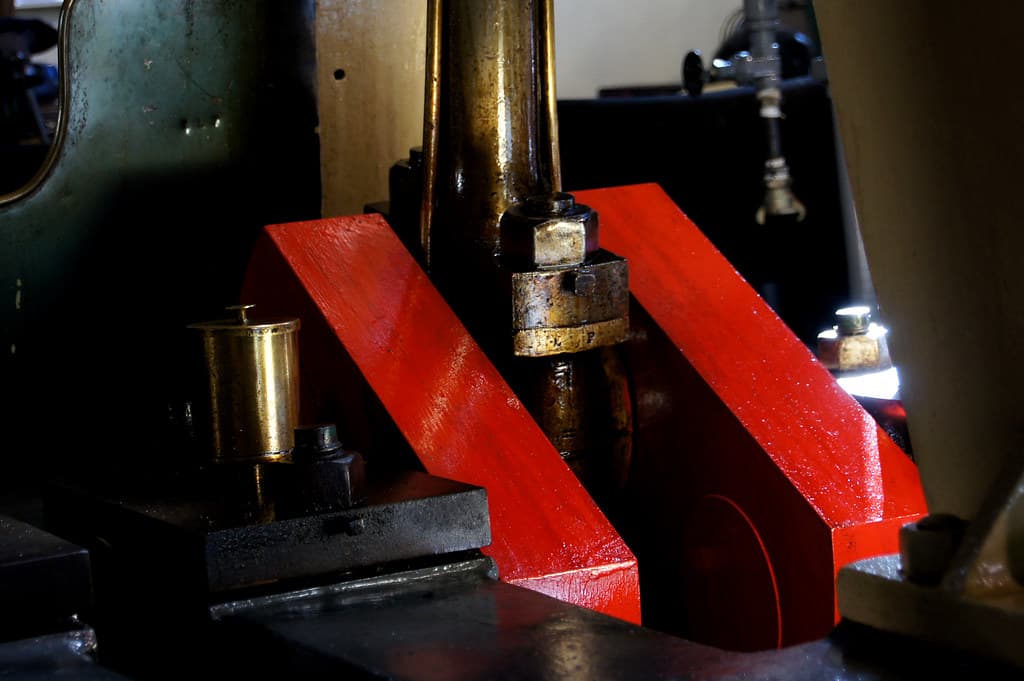 Red machinery.