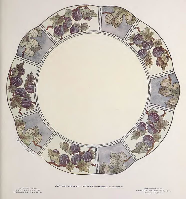 1905 Gooseberry Plate Keramic Studio