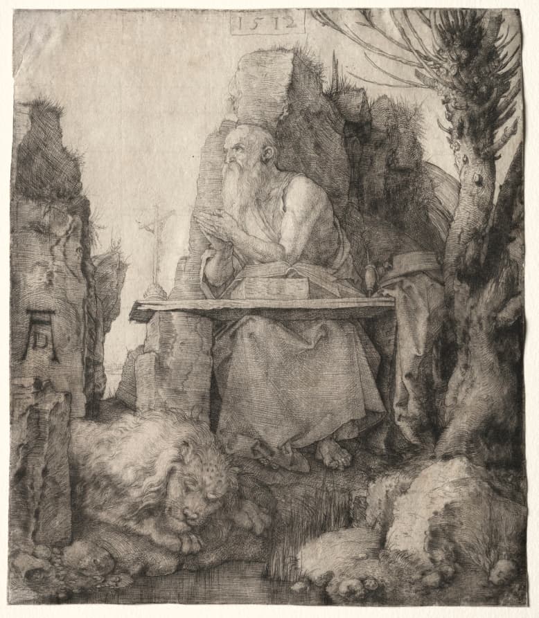 St. Jerome Seated near a Pollard Willow