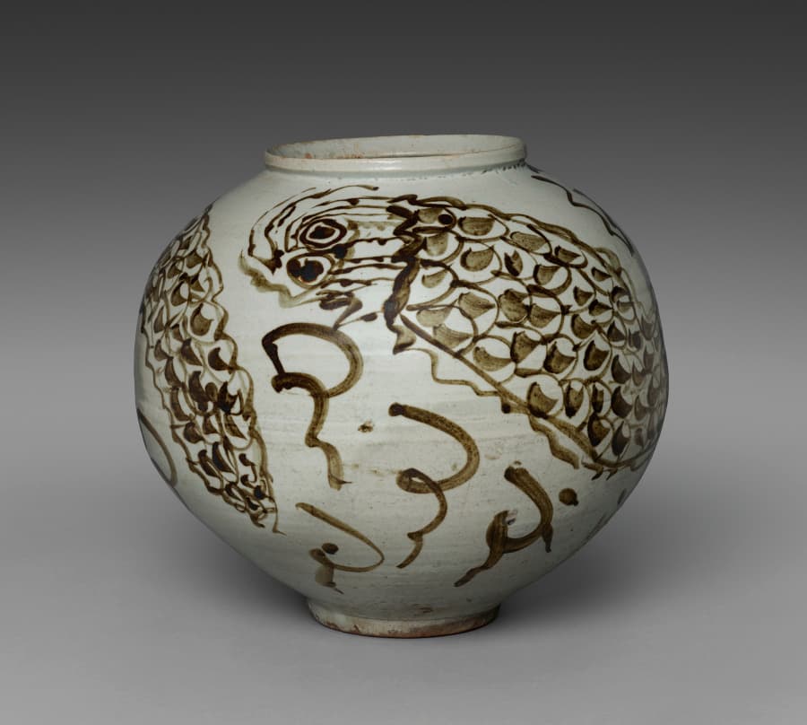 Jar with Dragon and Clouds Design